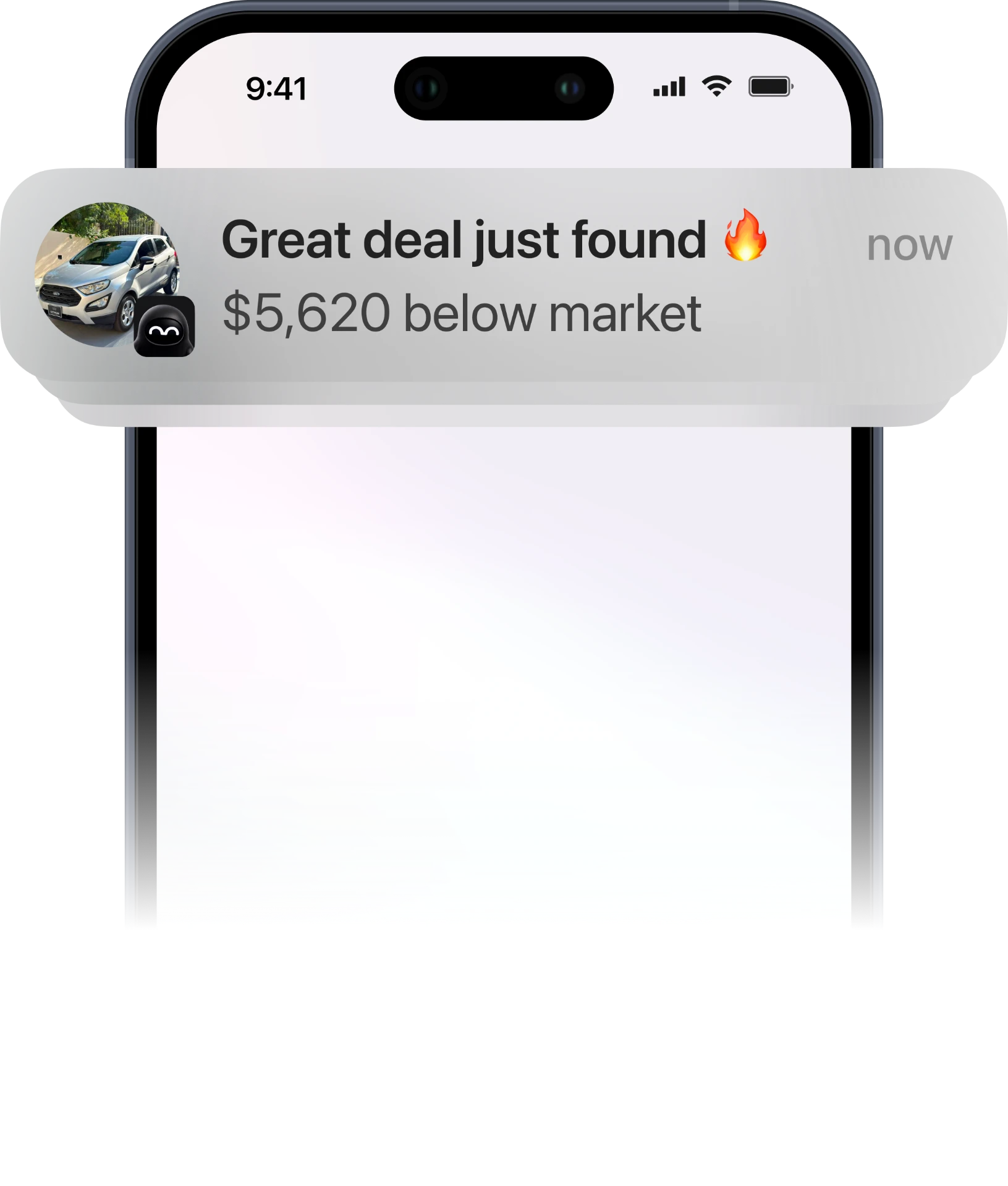 Seeker push notification: great deal just found, $5,620 below market